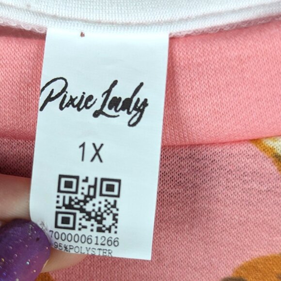 Pixie Lady Light Pink Cat/Kitten Long Sleeve Top 1X - Picture 3 of 8